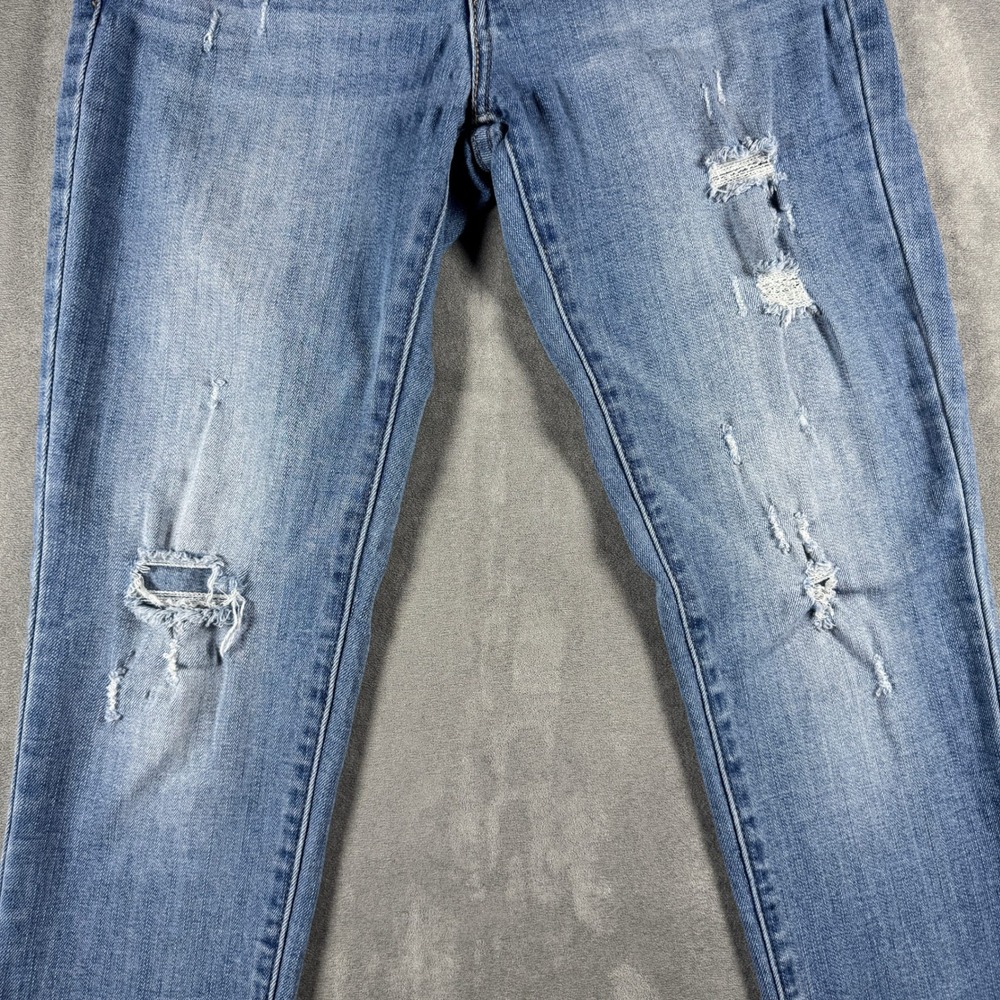 Levis 711 Skinny Jeans Womens 26 Medium Wash Distressed Ripped Mid Rise Denim - Picture 4 of 12
